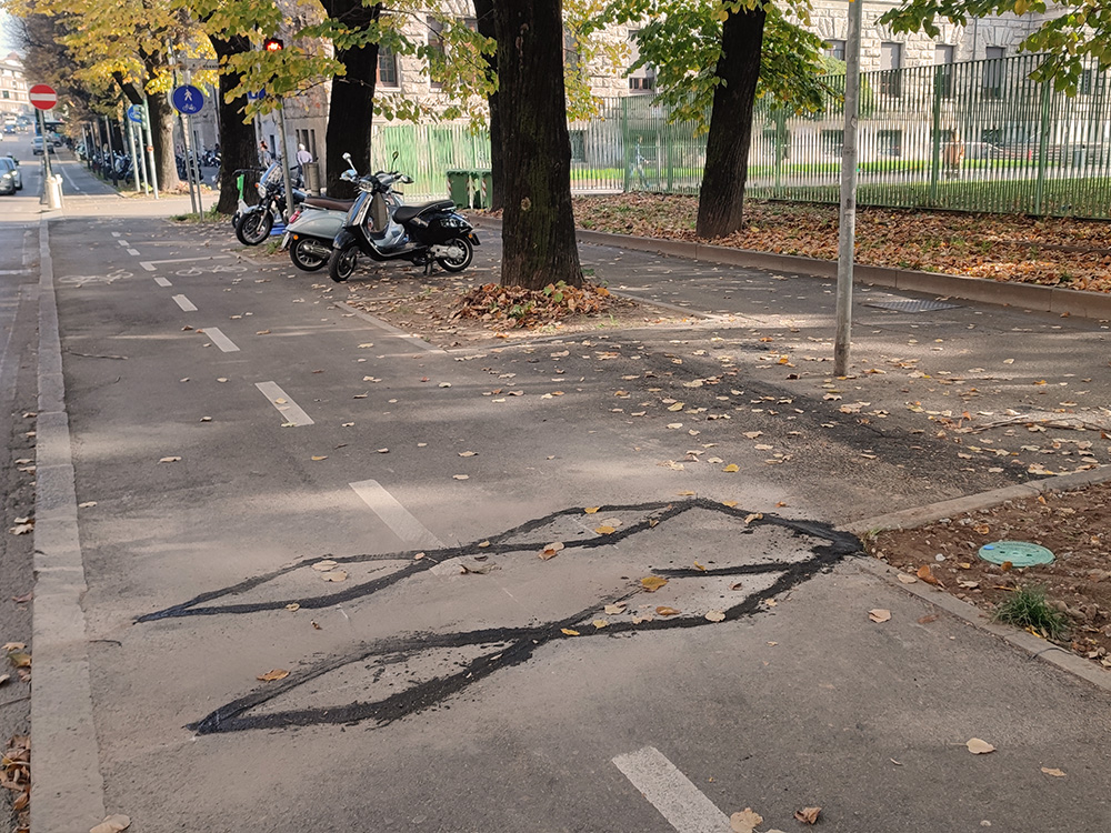 ciclabile con eco counter passaggi bici